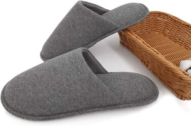 Чоловічі халапи Оfoot з бавовни, зручні домашні тапочки, Memory Foam, плоскі, можна прати, Slip-on, для дому (41/42 EU, Темно-сірий)