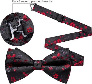 Комплект краватки та хустинки Barry.Wang Paisley для чоловіків, чорно-червоний, для весілля та урочистих подій