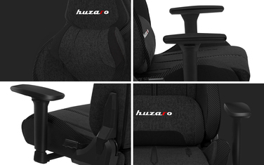 Ігрове крісло Huzaro Force 7.9 Black Mesh, тканина, чорне