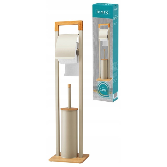 Набір для вбиральні DASTIN: тримач для йоржка та паперу, бежевий матовий