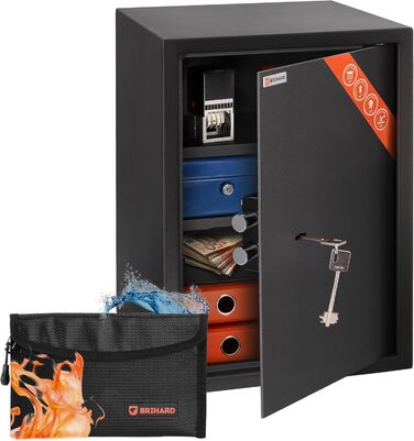 Сейф Tresor Business XL з ключовим замком, 50x35x36 см (ВxШxГ), Тітаново-сірий