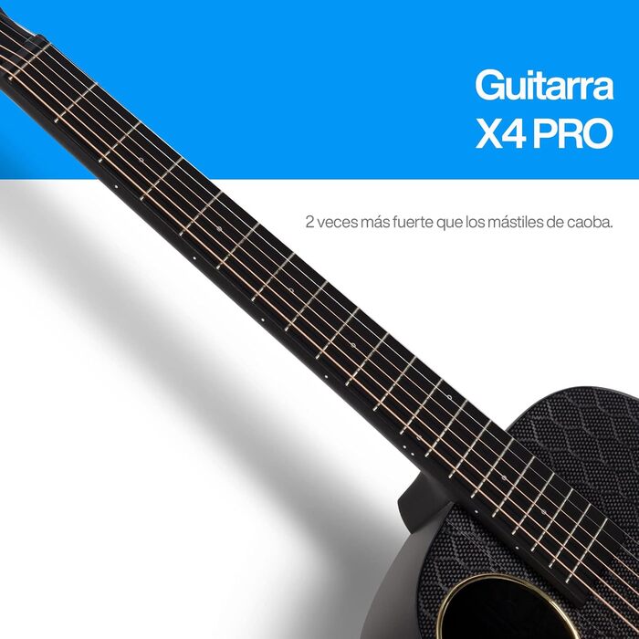 Електроакустична гітара Enya X4 Pro Mini 3/4 - Початковий набір для дітей та дорослих з підсилювачем Smart AcousticPlus, чорний колір