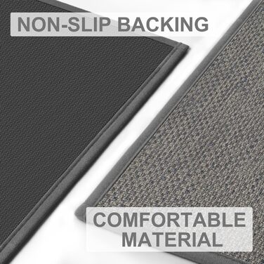 Килимок для дому LEKEEPGO 43 x 75 см, сірий, антиковзаючий, миючий, для входу, поглинаючий бруд
