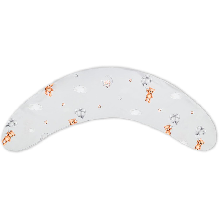 Подушка для вагітних Totsy Baby Stillkissen XXL - для годування та сну, 190 см, бавовна Oeko-Tex, бежевий колір з білими зірками