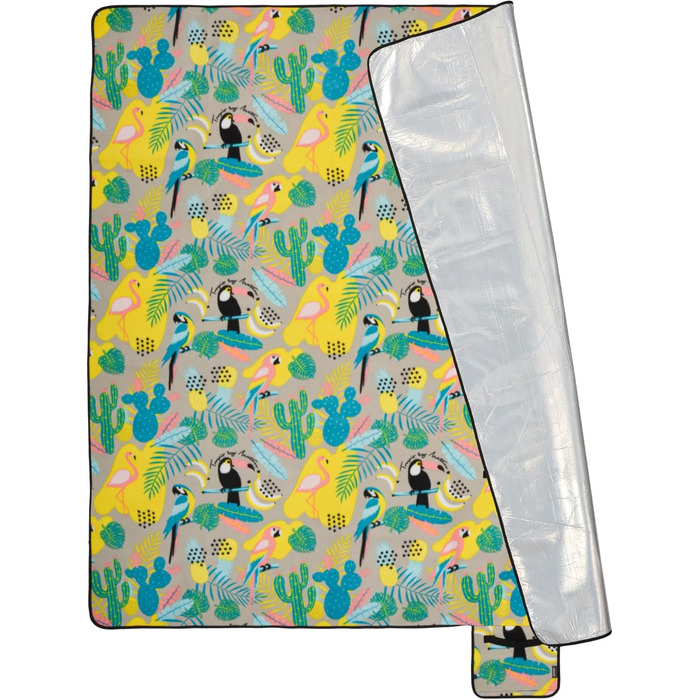 Плед для пікніка Meteor Tropics XXL (175x200 см) водонепроникний, термоізоляційний, для кемпінгу, саду, пляжу