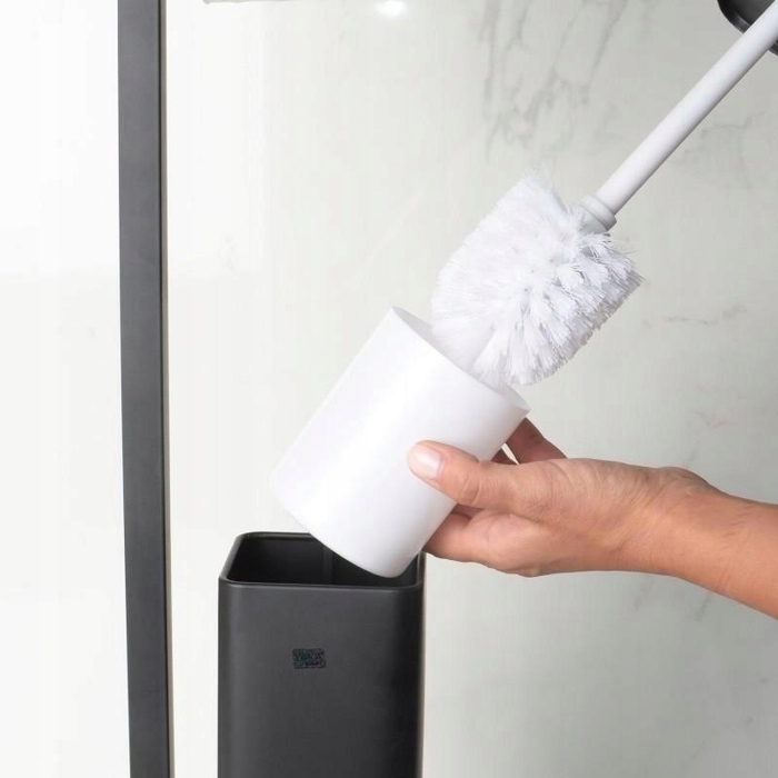 Тримач для туалетного паперу з підставкою для йоржика, чорний лофт, YOKA