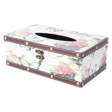 Коробка для серветок вінтажна, органайзер для тканинних серветок, тримач для серветок - для вітальні, ванної кімнати, спальні, офісу (Стиль 1)