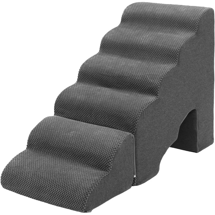 Східці для собак A.FATI 60 см: 6 ступенів, для ліжка, Boxspring, неслизькі, для маленьких/поранених собак та котів, темно-сірий