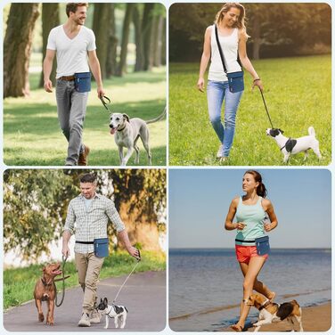 Фурнітура для собак з магнітною застібкою, 2025, практичний мішок для їжі, мішок для ласощів для собак з знімною внутрішньою кишенею | Диспенсер для відходів, блакитний