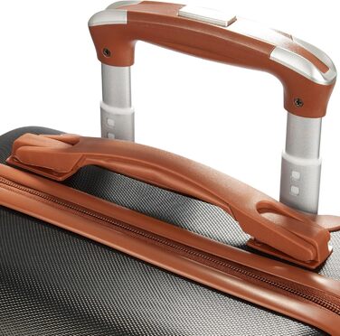 Набір валіз BruBaker Paris - 3 шт. з жорстким корпусом (M, L, XL) з кодовим замком, 4 колеса, ручки. Чорний та світло-коричневий