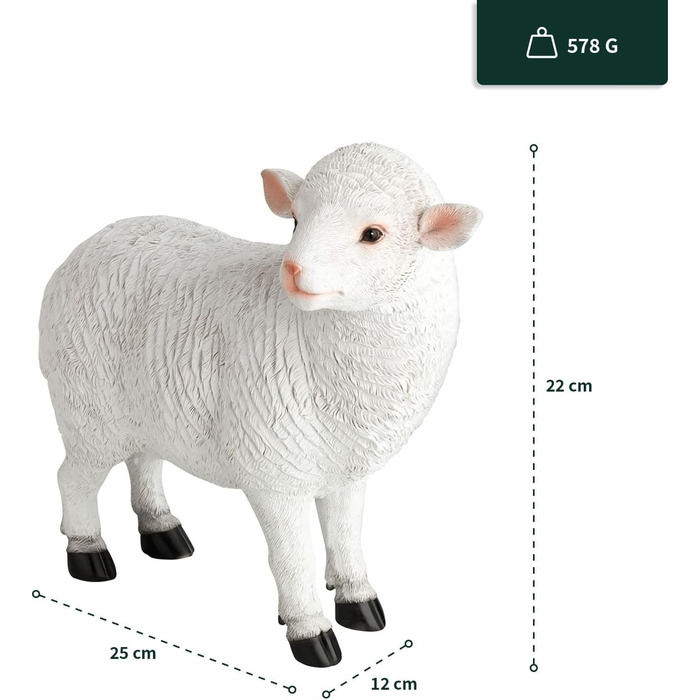 VERDOBA - Sheep Decorative Figure - Realistic Garden Figures Large - Weatherproof Decorative Sheep for Your Garden - Hand-Painted Garden Figures for Outdoors