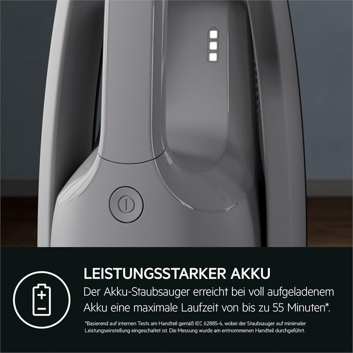 AEG CLEAN 5000 AS52CB25UG Cordless Vacuum Cleaner / 2in1 / pleasantly quiet 80 dB(A) / 58% recycled material / up to 55 minutes runtime / automatic / freestanding / all floors / incl. accessories / gray Model 2023 25.2V Gray Multi-Floor Nozzle