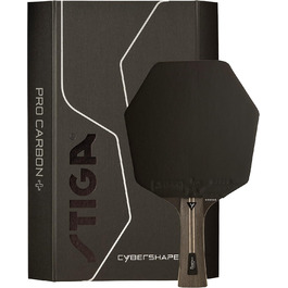 STIGA Pro Carbon+ Cybershape Table Tennis Racket - 5-Star Offensive Paddle for Professional Play