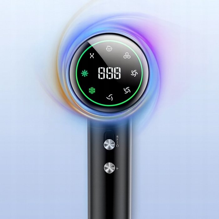 Фен для волосся SNUGLUV 1600 Вт з LCD-дисплеєм, іонізацією та швидким сушінням (3 швидкості)