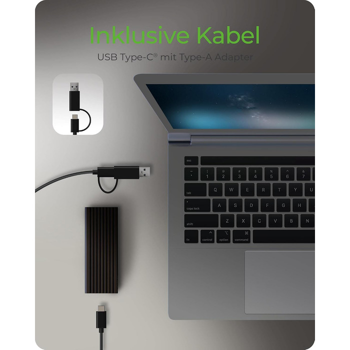 Зовнішній корпус для M.2 PCIe SSD ICY BOX Aluminium USB 3.1 Type-C IB-1817M-C31, чорний (без інструментів)