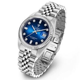 Годинник CADISEN Automatik для чоловіків: механічний годинник з сапфіровим склом та сталевим браслетом (8240blue)