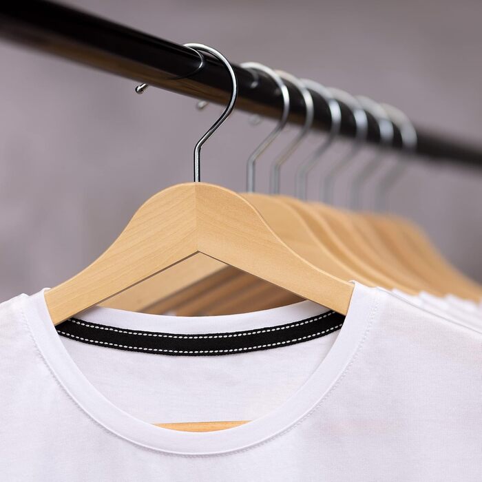 Дерев'яні вішалки для одягу OGIVO – набір 20 шт. з обертовим гачком та вирізами на плечах (натуральне дерево)