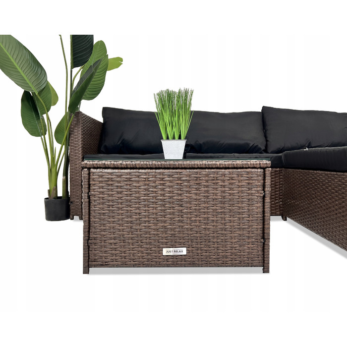 Комплект садових меблів з техноротанга Just Relax, коричневий, 2 предмети