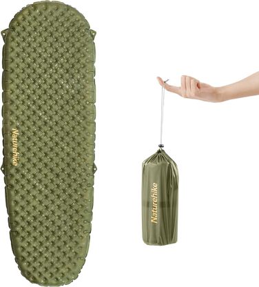 Каремат Naturehike Thermal 3.5R - ультралегкий туристичний каремат 4-сезонів (-6℃) самонадувний з надувною сумкою, високий R-значення, військовий камуфляж, прямокутний, XL