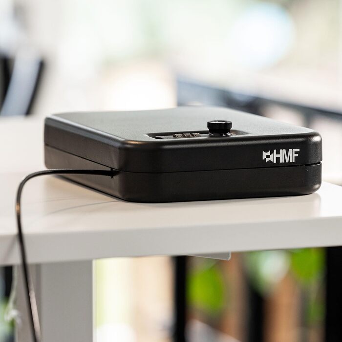 Сейф з кодовим замком HMF 316-02 | Переносний сейф, захисний бокс | 29 x 19 x 6,5 см, чорний