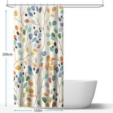 Драпірування для ванної кімнати Amaredom з квітковим принтом, 120x200 см