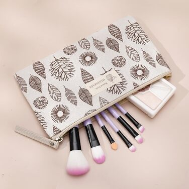 3 косметичні сумки з канвасу, органайзери для макіяжу, дорожні косметички для жінок, набір 3 шт. (Натуральний стиль)