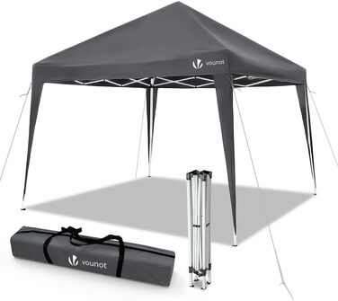 VOUNOT® Folding Gazebo 3x3m, with 4 Sandbags, Pop-Up Gazebo, UV Protection 50+, Grey