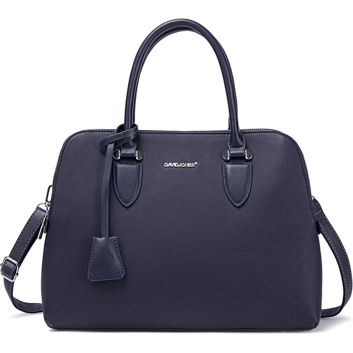Сумка жіноча David Jones елегантна шопер (tote bag) з PU шкіри, темно-синя. Сумка через плече, багато відділень для роботи та повсякдення