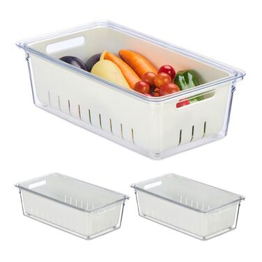 Relaxdays Refrigerator Organizer 3-Piece Set