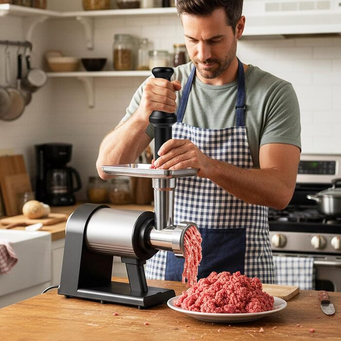 М'ясорубка електрична COSTWAY 2000 Вт з насадками для ковбас та кеббе, 3 диски, контейнер для зберігання - для дому та кухні