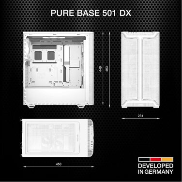 be quiet! Pure Base 501 DX White - корпус ПК з 3 вентиляторами Pure Wings 3 140mm PWM, високий статичний тиск, ARGB-підсвітка