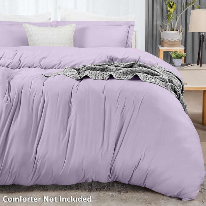 Комплект постільної білизни Utopia Bedding, повний розмір: простирадло на гумці, 2 наволочки, 203 x 228 см, ультрам'яка мікрофібра, лаванда