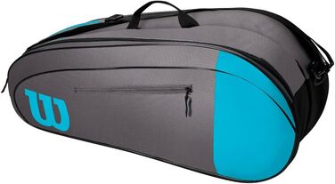 Wilson Tennis Bag 6 Racket Blue/Gray - Large Capacity Tennis Backpack for Players