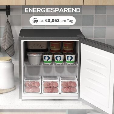 Mini морозильна камера HOMCOM 35 л, електрична, окремо стояча, сіра