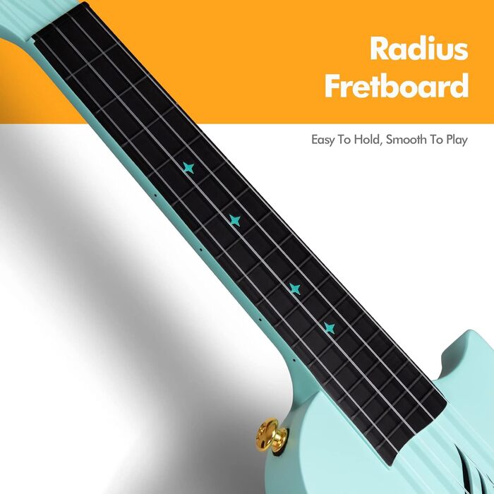 Укулеле Enya Ukulele-Sopran NOVA U Mini 21 дюйм - блакитне укулеле з карбону, професійне для початківців, дорослих та дітей. Комплект з чохлом, ремінком, каподастром та струнами. Чудовий подарунок та для подорожей.