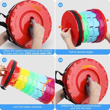 Зручний складаний стільчик GeeRic: телескопічний, для кемпінгу, риболовлі, дитячий, зелений