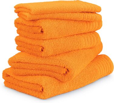 Möve Handtuchset New Classic 6-Piece Towel Set - 2X 30x50 cm + 2X 50x100 cm + 2x67x140 cm, 100% Cotton, orange
