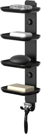 GAGUIUP Self-Adhesive Soap Dish for Shower, Bathroom, Soap Holder, Wall Mount - Stainless Steel, Black