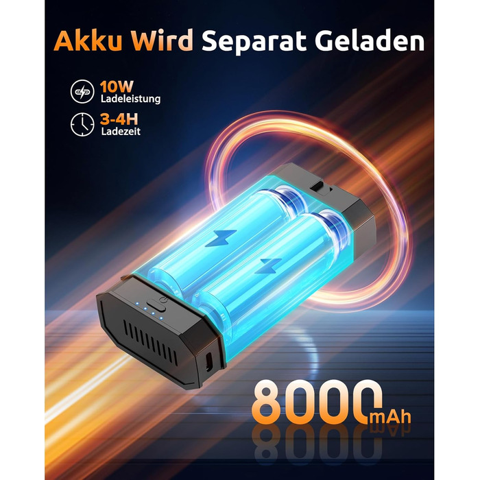 Електричний пилодув Luftduster з акумулятором 8000mAh, 220g повітряного потоку, 2 насадки, LED, для ПК, клавіатури, авто та електроніки (Чорний)