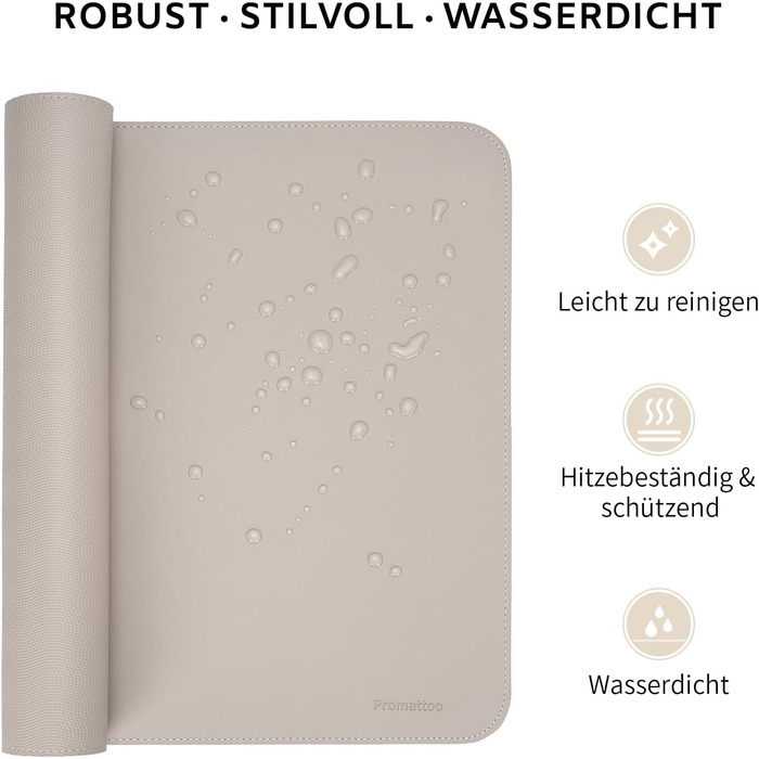 Офісний килимок для столу XXL з екошкіри Steingrau 80x40 см: Нековзний, водостійкий, для офісу та дому