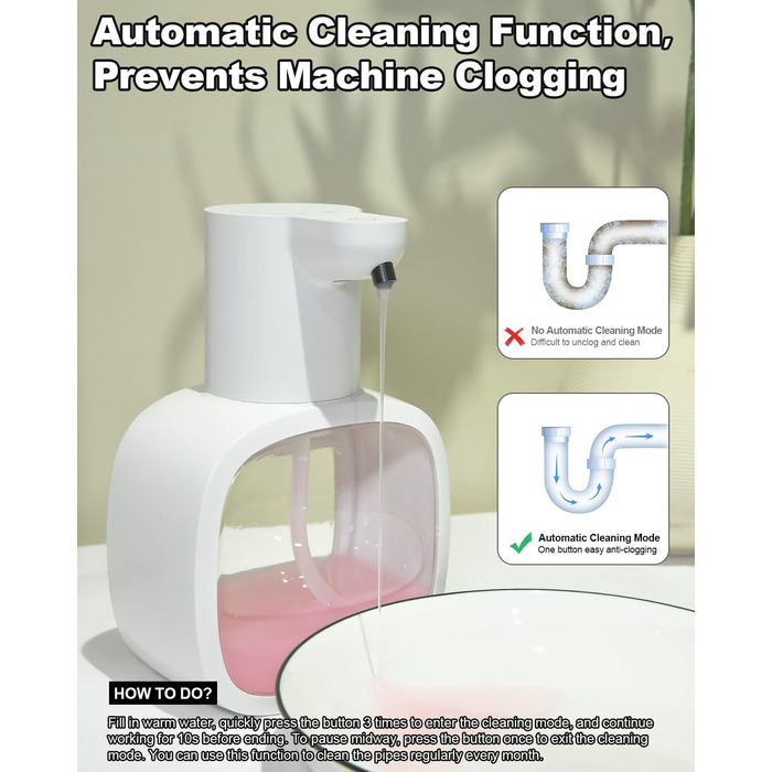 Автоматичний диспенсер для мила Dalugo USB-C з кріпленням на стіну, 500 мл, електричний сенсорний, регульований, для кухні та ванної кімнати