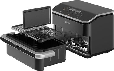 Аерофритюрниця COSORI Dual Blaze XXL 10л, 2 камери, 8-в-1, подвійна чаша, знімний роздільник, нижній нагрів, 70 рецептів, для 2-6 осіб, чорна