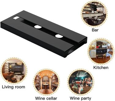Тримачі для келихів вина Anicy (2 шт.) - підвісні, настінні, для кухні, бару, ресторану (чорний)