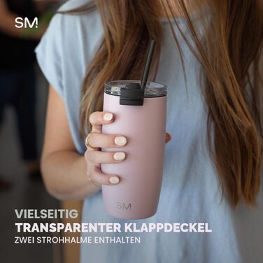 Термокухоль Simple Modern Voyager з кришкою-клапаном, ізольований сталевий стакан для кави, 470 мл, Midnight Black