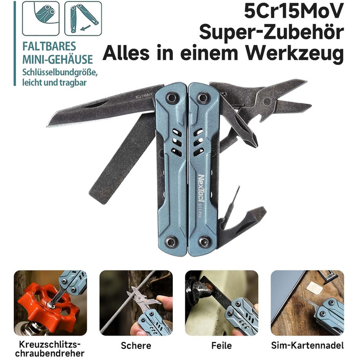 Мультитул NexTool Mini Sailor S11 Pro (12-в-1), сталь, для кемпінгу, туризму, DIY, EDC, подарунок для чоловіків