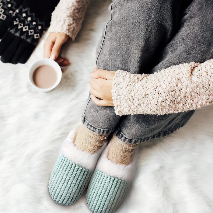 Тапочки жіночі теплі на пам'яті, зимові, розмір 36-43 EU, 38/39 EU, м'ятно-зелені