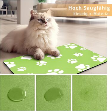 Підкладка під годівницю для котів JanYoo 50x35 см, водовідштовхувальна, антиковзаюча, сіра