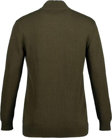 Чоловічий кардиган JP 1880 великих розмірів (L-8XL) з високим коміром та блискавкою, 717032 (XXL, Хвойний зелений)