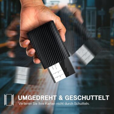 Чоловіче шкіряне портмоне IceReco з RFID захистом: картхолдер, гаманець, міні-портмоне з відділенням для монет (чорний, карбон)