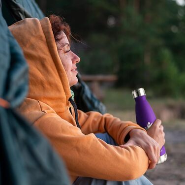 Термос-пляшка KollyKolla з нержавіючої сталі 500мл/750мл/1л, без витоку, ізольована, для дітей, спорту, школи, фітнесу, подорожей, кемпінгу (500 мл, нова | Темно-фіолетовий)